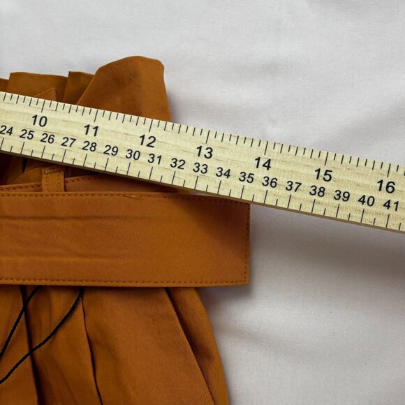 Express Belted Wide Leg Pants in Mustard - Picture 5 of 11